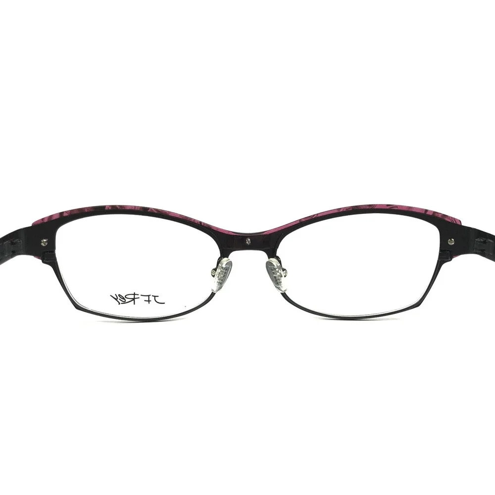 J.F. Rey Eyeglasses Frames JF2572 0080 Matte Black Pink Cat Eye 53-18-138